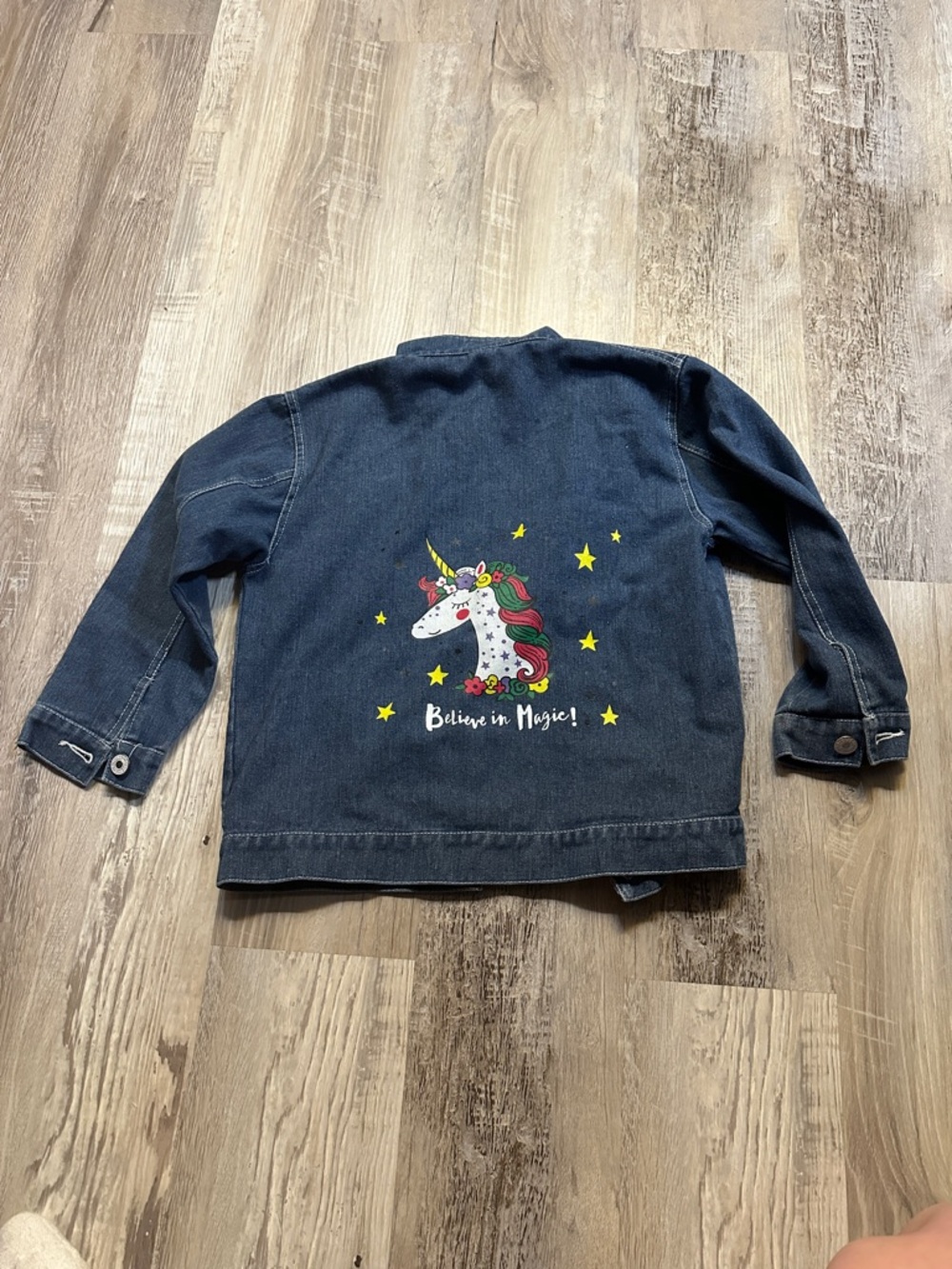 Girls Jean Jacket with Unicorn Back